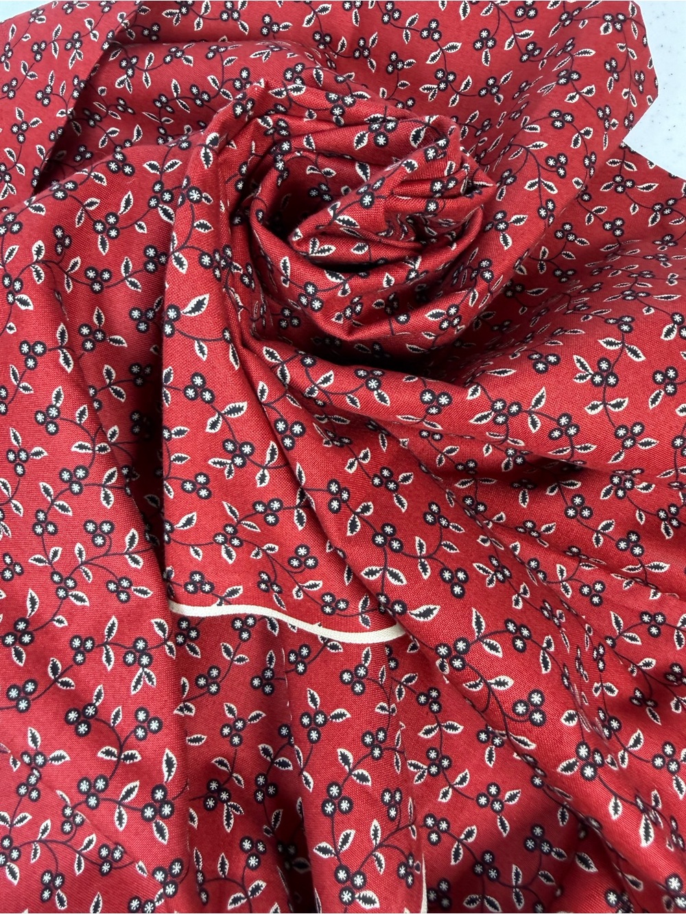 Andover Fabrics Jo Morton Red Floral Quilting Cotton Fabric – 1 Yard 17 Inches